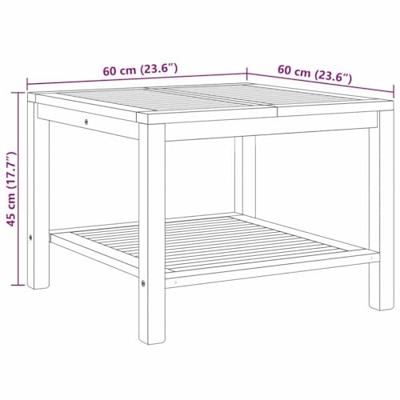 Salontafel Bruin 60 x 60 x 45 cm Massief teakhout