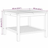 Salontafel Bruin 60 x 60 x 45 cm Massief teakhout - thumbnail