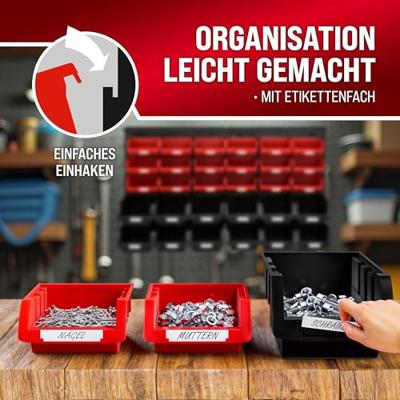 Wandpaneel met 30 opbergboxen