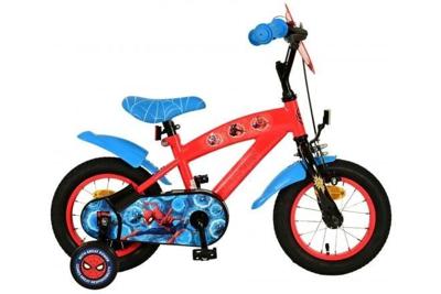 Spiderman 12 fiets rood/blauw 20502
