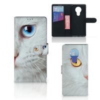 Nokia 5.3 | Telefoonhoesje | Met pasjeshouder | Witte Kat - thumbnail