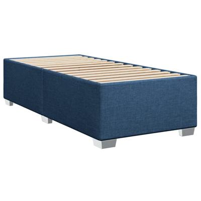Boxspring met matras stof blauw 90x200 cm