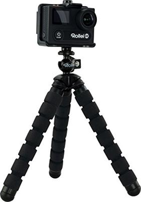 Rollei Selfie Mini - flexibel mini-statief incl. kogelkop en smartphone-adapter; robuust, stabiel, wikkelbaar, buigbaar, met anti-slip rubberen voetjes - zwart