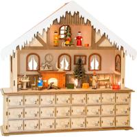 Small Foot - houten adventskalender woonkamer met lichtjes - thumbnail