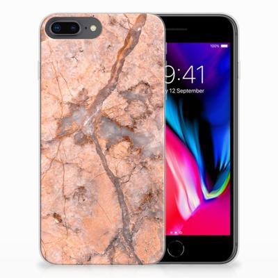 Apple iPhone 7 Plus | 8 Plus | TPU | Siliconen hoesje | Marmer Oranje