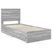 Bedframe met hoofdeinde Grijs Sonoma 90 x 200 cm Bewerkt hout - thumbnail