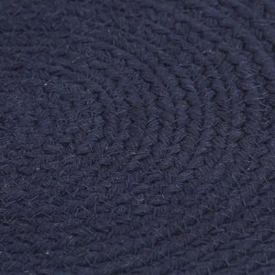 VidaXL Placemats 6 st rond 38 cm katoen effen marineblauw