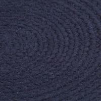 Placemats 6 st rond 38 cm katoen effen marineblauw - thumbnail