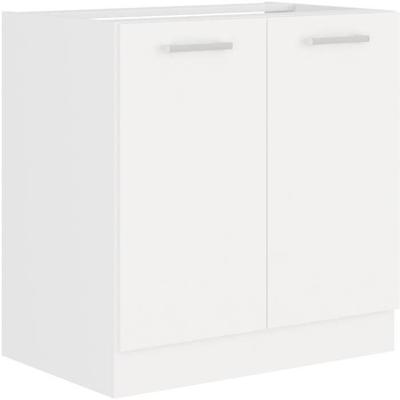 Mobile lavello 2 ante ATLAS - L 80 x H 82 x P52 cm - Decoro bianco - Venduto senza piano di lavoro