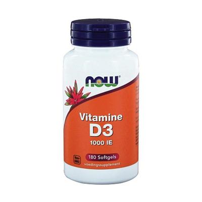NOW Vitamine D3 1000 IE Softgels 180st
