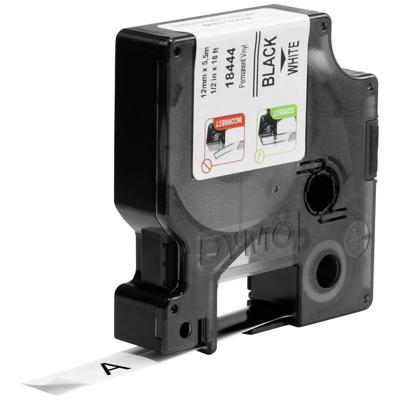 Dymo RHINO vinyltape 12 mm, zwart op wit