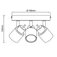 Brilliant Zwarte plafondspotAndres 3-lichts - G74534/76 - thumbnail