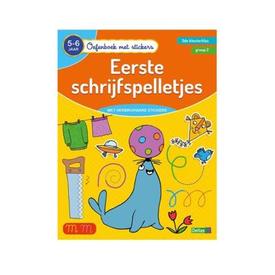 Deltas Oefenboek met stickers - Eerste schrijfspelletjes (5-6 j.)