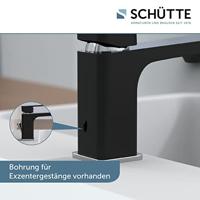 Wastafelkraan Schutte Raven Mengkraan Eéngreeps Chroom Zwart Met Click Waste - thumbnail