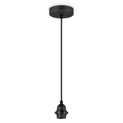 Fabric Hanglamp - 10/10/230 cm - inclusief de zwarte hanger en stoffen snoer - Met E27 lamphouder - Voor Lampenkap met doorsnede max.55cm - Voor Slaapkamers en Woonkamers