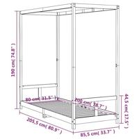 Kinderbedframe 80x200 cm massief grenenhout wit - thumbnail