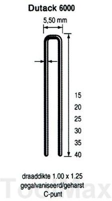 Dutack 5.5mm nieten | 25mm | 5000 stuks - 5028031