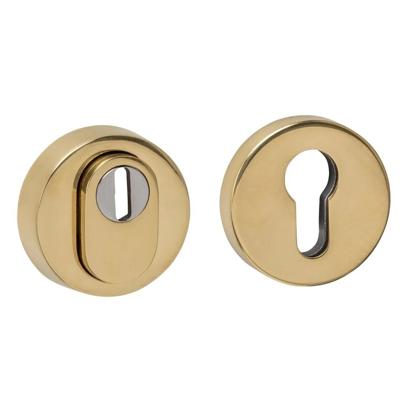SKG3 veiligheidsrozetten rond verdekt ø52x12mm profielcilindergat met kerntrekbeveil. PVD messing