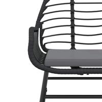 9-delige Tuinset met kussens poly rattan glas zwart - thumbnail