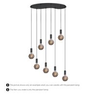Metaal kroonluchter - Industrie hanglamp - Zwart - Met 8 pcs lampvoeten - Ontworpen voor Eetkamer en Slaapkamer - 80 X 27.5 X 117.5cm - set met E27 Lamphouder - voor Lampenkap met Doorsnede max 15cm - Gloeilamp Niet Inbegrepen - thumbnail