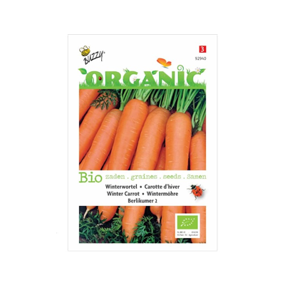 Zaden Organic Winterwortelen Berlikumer 2 (BIO) Buzzy - Buzzy