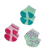 Heless Poppensokken stippen, mint en roze - 3 paar, 35-45 cm - thumbnail