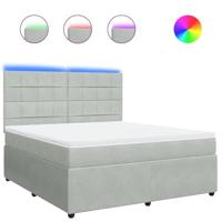 Boxspring met matras fluweel lichtgrijs 180x200 cm - thumbnail