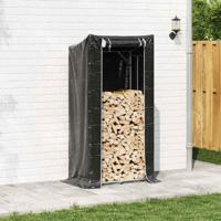 Haardhoutrek met regenhoes 100x60x200 cm gegalvaniseerd staal - thumbnail