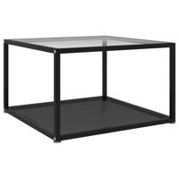 VidaXL Salontafel 60x60x35 cm gehard glas transparant en zwart - thumbnail