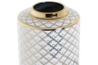 Vaas DKD Home Decor 18 x 18 x 30,5 cm Porselein Gouden Wit - thumbnail