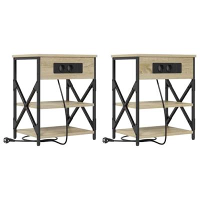 Nachtkastje 2 pcs Sonoma Eiken 41 x 31 x 51 cm Bewerkt hout