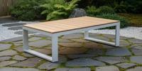 Melton lounge table 110x70x37,5 white steel/acacia teak look Eurofar - Eurofar - thumbnail