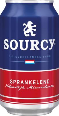 Sourcy mineraalwater, licht bruisend, blik van 33 cl, pak van 24 stuks, rood Sourcy mineraalwater, licht bruisend, blik van 33 cl, pak van 24 stuks, rood