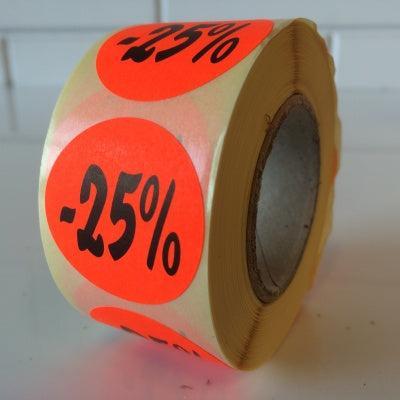 Etiket fluor rood 27mm -25% 500/rol Etiket fluor rood 27mm -25% 500/rol