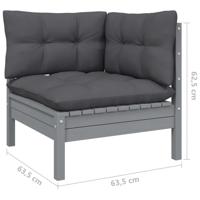 8-delige Loungeset met antracietkleurige kussens grenenhout - thumbnail