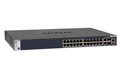 Netgear GSM4328S-100NES stapelbare switch M4300-28G (24 poorten 1 GB, 2 poorten 10GBASE-T en 2 SFP+-poorten)