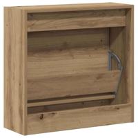 VidaXL Schoenenkast artisan eiken 60 x 21 x 57 cm bewerkt hout - thumbnail