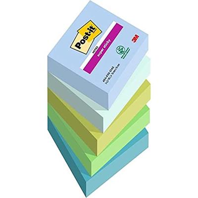 Post-it Super Sticky notes Oasis, 90 vel, ft 76 x 76 mm, geassorteerde kleuren, pak van 5 blokken