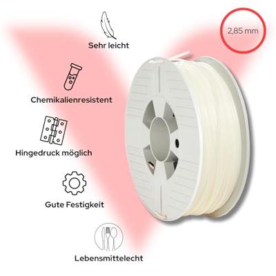 Verbatim 55953 55953 Filament PP (polypropyleen) Hoge stijfheid, Hoge treksterkte 2.85 mm 500 g Natuur 1 stuk(s)