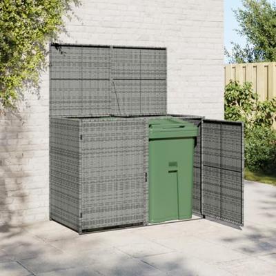 Containerberging dubbel 148x77x111 cm poly rattan antraciet