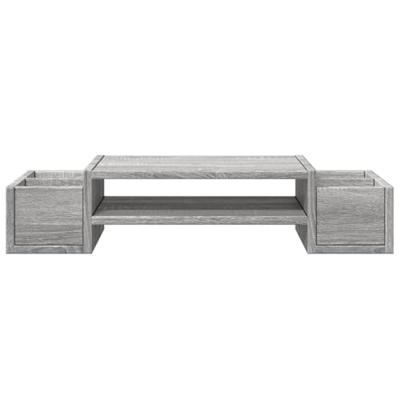 VidaXL Monitorstandaard met opbergruimte 70x27x15 cm hout grijs sonoma