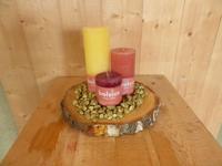 Kaarsen set Bolsius 3 stuk geel, oranje en rood met gouden steentjes Warentuin Mix - Warentuin mix - thumbnail