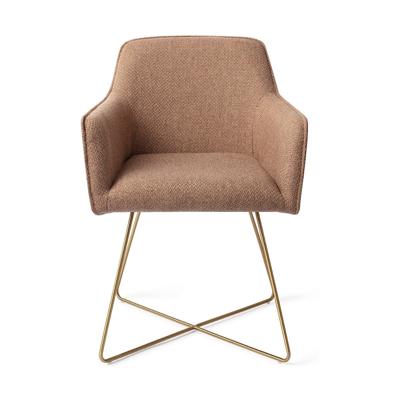 Jesper Home Eetkamerstoel 'Hofu' Cross Gold, kleur French Toast