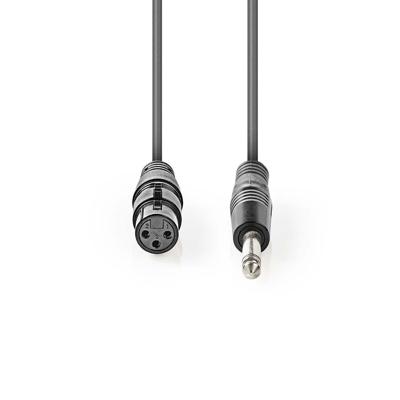 Nedis COTH15120GY15 Ongebalanceerde Xlr-audiokabel Xlr 3-pins Female - 6,35 Mm Male 1,5 M Grijs