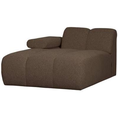Woood Mojo chaise longue bank arm links bouclé Bruin Melange