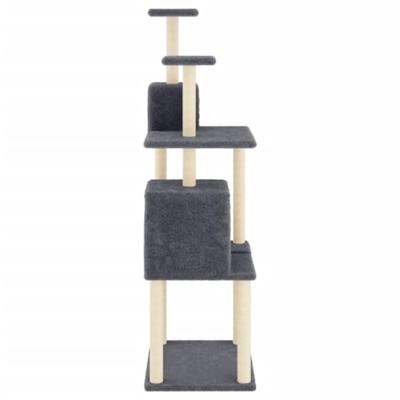 Kattenmeubel met sisal krabpalen 167 cm donkergrijs - thumbnail