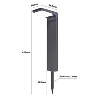 Set van 2 Maine Solar padverlichting prikspot - Geschikt voor buiten IP65 - Sfeervol 3000K warm wit licht - 2 lichtstanden - Zwart - 2 jaar garantie - Sokkellamp - thumbnail