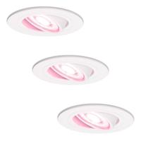 Set van 3 Pittsburg Smart inbouwspots - 5,5 Watt 345 Lumen - Wifi + Bluetooth - RGBWW - GU10 - Google Home, Amazon Alexa en Siri - IP20 voor binnen - Wit - Kantelbaar - thumbnail