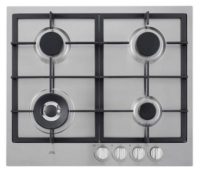 Etna KG959RVSA inbouw gaskookplaat met wokbrander en gietijzeren pannendragers Etna KG959RVSA inbouw gaskookplaat met wokbrander en gietijzeren pannendragers