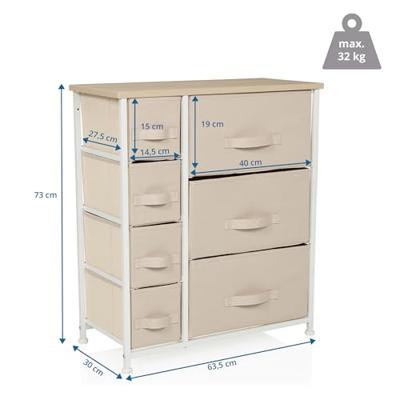 hjh LIVING Kast Foldress (7 vakken, Beige)